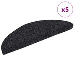 vidaXL Tapis autoadhésifs de marches 5 Pièces Noir 56x17x3 cm Aiguilleté