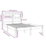 vidaXL Cadre de lit Noir Bois massif 140x190 cm