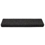 vidaXL Tapis de marches d'escalier 10 Pièces Noir 65x21x4 cm Aiguilleté