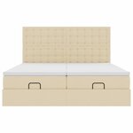 VidaXL Cadre de lit ottoman avec matelas crème 200x200cm tissu