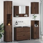 vidaXL Ensemble de mobilier de salle de bain 5 Pièces Chêne marron