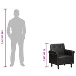 vidaXL Chaise cabriolet noir cuir véritable