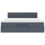 VidaXL Cadre de lit ottoman avec matelas gris foncé 160x200 cm velours