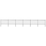 vidaXL Clôture de jardin avec dessus en lance Acier 10 2 x 1 2 m Noir
