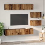 vidaXL Ensemble de meubles TV Montage mural 6 Pièces Bois ancien Moyen