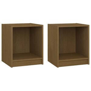 vidaXL Tables de chevet 2 Pièces Marron miel 35 5x33 5x41 5 cm Pin massif