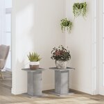 vidaXL Supports pour plantes 2 Pièces gris béton bois d'ingénierie