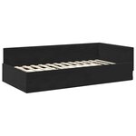 vidaXL Cadre de lit d'angle avec tête de lit Noir 90 cm x 200 cm