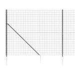 vidaXL Clôture en treillis métallique et ancrage anthracite 2 2x25 m