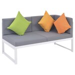 Salon de jardin meuble d'extérieur ensemble de mobilier 4 pièces avec coussins aluminium et WPC 02_0016077