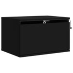 vidaXL Tables de chevet murales avec lumières LED 2 Pièces noir