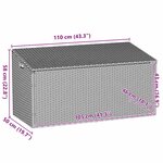 vidaXL Coffre de rangement de jardin Beige 110x50x58 cm Résine tressée