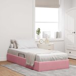 vidaXL Cadre de lit ottoman avec stockage Rose 100 x 200 cm Velours