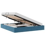 vidaXL Cadre de lit ottoman Bleu foncé 160 x 200 cm Velours
