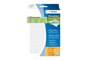 Étiquettes 'movables' 20 x 50 mm, manuelle, blanc, sur 32 feuilles herma