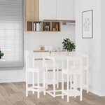 vidaXL Ensemble de bar 5 Pièces Blanc Bois de pin massif