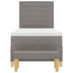 vidaXL Lit à ressorts avec matelas Taupe 90 x 190 cm tissu