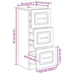 vidaXL Armoire à tiroirs Blanc brillant 33 x 34 5 x 87 cm