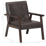 vidaXL Fauteuil gris cuir véritable