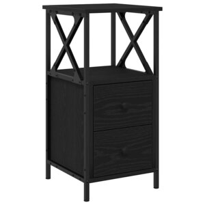vidaXL Cabinet de chevet avec tiroir Chêne noir 34 x 35 5 x 70 cm
