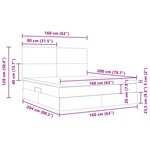 vidaXL Lit de rangement LED avec matelas Crème 160 x 200 cm Tissu