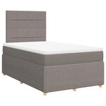 vidaXL Sommier à lattes de lit avec matelas Taupe 120x200 cm Tissu