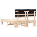 vidaXL Cadre de lit avec tête de lit rembourrée Noir 135 x 190 cm