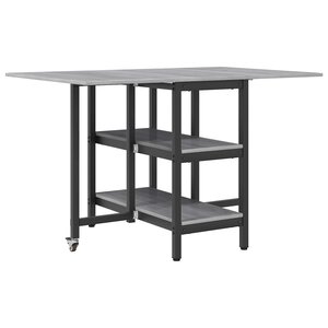 vidaXL Table à dîner 122 x 80 x 76 5 cm Bois d'ingénierie Sonoma gris
