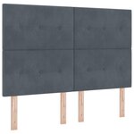 vidaXL Lit à ressort avec matelas et LED Gris foncé 140x200 cm Velours