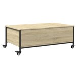 vidaXL Table basse avec roulettes chêne sonoma bois d'ingénierie
