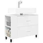 vidaXL Unité de vanité de salle de bain Blanc brillant 80 x 35 x 60 cm