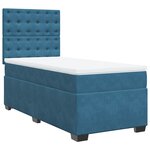 vidaXL Sommier à lattes de lit avec matelas bleu 90x190 cm velours