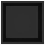 vidaXL Meuble TV mural Noir brillant 102x35x35 cm Bois d’ingénierie