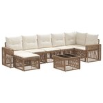 vidaXL Ensemble de canapé de jardin 8 Pièces Beige et blanc crème