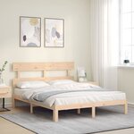 vidaXL Cadre de lit avec tête de lit 160x200 cm bois massif