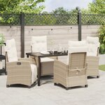 vidaXL Set de salle à manger de jardin 5 pièces beige en poly rattan