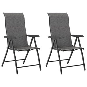 vidaXL Chaises pliables de jardin lot de 2 gris résine tressée