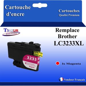 T3AZUR- Cartouche compatible avec Brother LC3233 XL Magenta pour Brother DCP-J1100DW  MFC-J1300DW