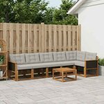vidaXL Ensemble de canapés d'extérieur 7 pc Naturel et gris clair