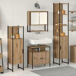 vidaXL Ensemble de mobilier de salle de bain 4 Pièces chêne artisanal