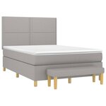 vidaXL Sommier à lattes de lit avec matelas Gris clair 140x200cm Tissu