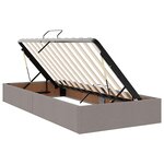 vidaXL Lit de rangement LED avec matelas Taupe 180 x 200 cm Tissu