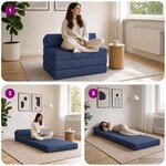 vidaXL Canapé-lit pliable Bleu 200 x 70 x 10 cm Tissu