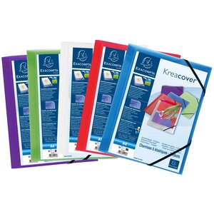 Chemise À Élastiques 3 Rabats Polypropylène Translucide Krea Cover - A4 - Couleurs Assorties - X 25 - Exacompta