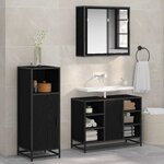 vidaXL Ensemble de mobilier de salle de bain 3 Pièces Chêne noir