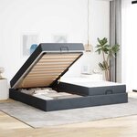 vidaXL Cadre de lit avec matelas avec matelas 2 Pièces Gris Foncé Velours