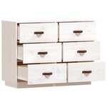 vidaXL Buffet Blanc 100x40x75 cm Bois massif de pin