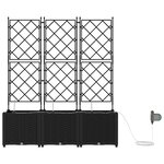vidaXL Jardinières de jardin avec système d'irrigation 3 Pièces Noir