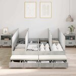 vidaXL Cadre de lit avec rangement Gris béton 226.5 x 135 x 31.5 cm