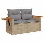 vidaXL Salon de jardin avec coussins 9 Pièces beige résine tressée